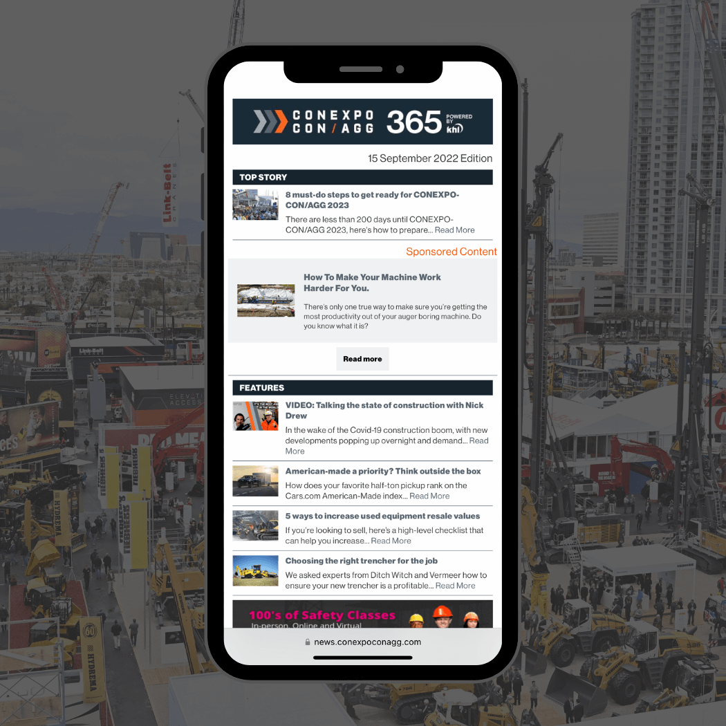 CONEXPO-CON/AGG Newsletter Sign Up Phone